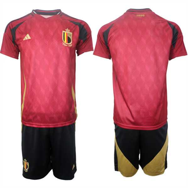 Men's Belgium National Team Blank Red 2024-25 Home Soccer Jersey Suit,We sell and wholesale Men's Belgium National Team Blank Red 2024-25 Home Soccer Jersey Suit on line form chian!